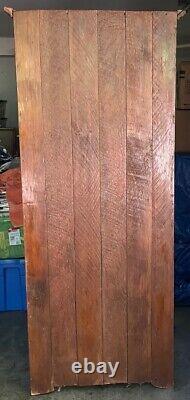 Antique Pine Chimney Cabinet, One Door, One Drawer, c. 1890, with Crown Molding