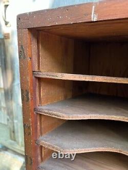 Antique Pine File Sorter with Marked Slots for'A' through'Z' (28 slots)