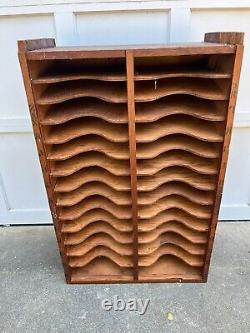 Antique Pine File Sorter with Marked Slots for'A' through'Z' (28 slots)