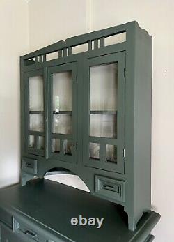 Antique Pine French Hutch Cupboard Vintage Country Farmhouse Painted Late 1800's