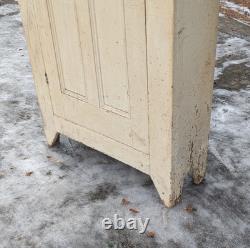 Antique Pine Kitchen Pantry Cupboard In Old White Paint Primitive Barn Find