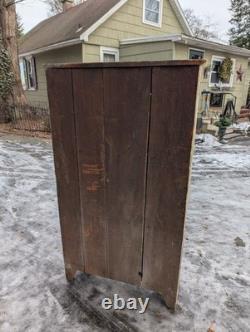 Antique Pine Kitchen Pantry Cupboard In Old White Paint Primitive Barn Find