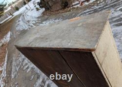 Antique Pine Kitchen Pantry Cupboard In Old White Paint Primitive Barn Find