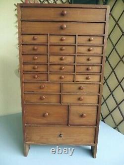 Antique Pine Watchmakers Cabinet, Collectors Drawers, Vintage Tool Box / Chest