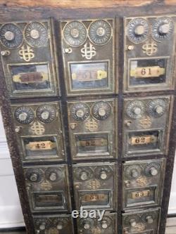 Antique Post Office Boxes Metal Cabinet Vintage United States P. O. Box 24 Door