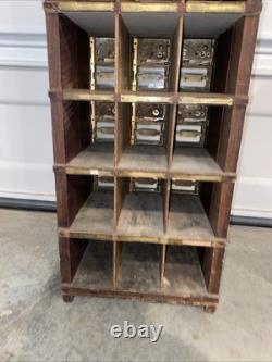 Antique Post Office Boxes Metal Cabinet Vintage United States P. O. Box 24 Door