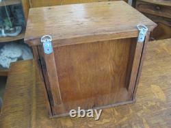 Antique Primitive Architectural Furniture Oak Wood Cabinet 12 x 11 x 13