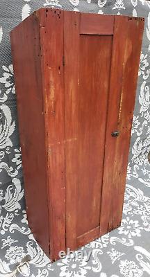 Antique Primitive Chimney Cupboard Cabinet Schoharie NY Red