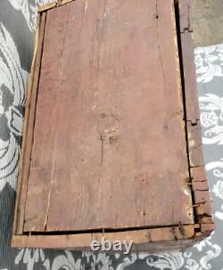 Antique Primitive Chimney Cupboard Cabinet Schoharie NY Red