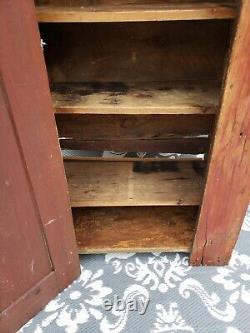 Antique Primitive Chimney Cupboard Cabinet Schoharie NY Red