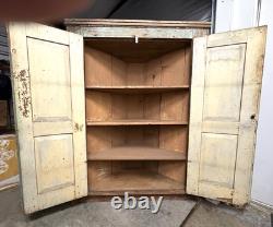 Antique Primitive Corner Cupboard Original Paint 48 x 64.5 Found in Atlanta