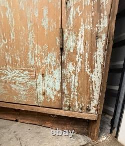 Antique Primitive Corner Cupboard Original Paint 48 x 64.5 Found in Atlanta