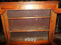 Antique Primitive Early American Southern Heart Pine Hanging Cupboard