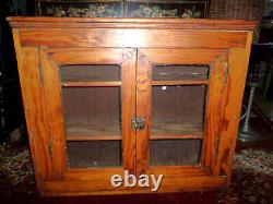 Antique Primitive Early American Southern Heart Pine Hanging Cupboard