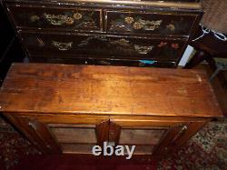 Antique Primitive Early American Southern Heart Pine Hanging Cupboard