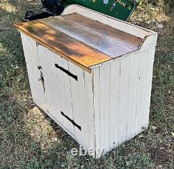 Antique Primitive Farmhouse Cottage Storage Cabinet Nightstand Pine Distressed