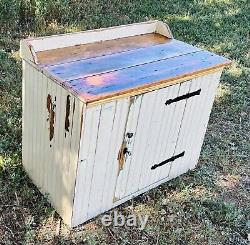 Antique Primitive Farmhouse Cottage Storage Cabinet Nightstand Pine Distressed