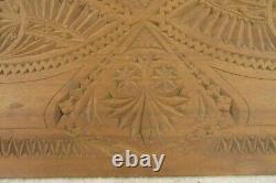Antique Primitive German American Folk Art Hand Chip Carved Furniture Door Panel