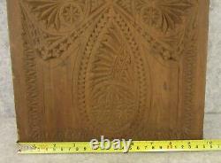 Antique Primitive German American Folk Art Hand Chip Carved Furniture Door Panel
