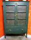 Antique Primitive Green Punched Tin Pie Safe Mid-late 1800s, Northeast Americana