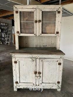 Antique Primitive Kitchen Cabinet Painted Farmhouse