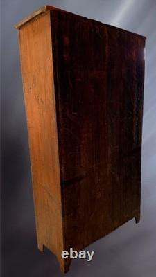 Antique Primitive Pie Safe Cupboard with Punched Tin Panels 72.5 Tall