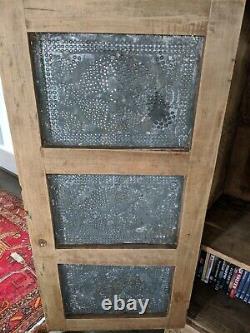 Antique Primitive Pie Safe Punched Tin Cabinet Cupboard Rustic Wood