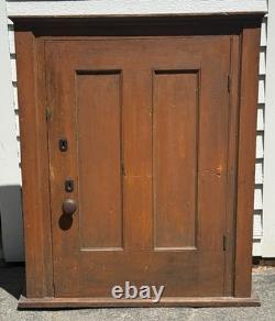 Antique Primitive Pine Cupboard Cabinet 19th C Original Farmhouse Pantry