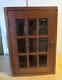 Antique Primitive Salvaged Wooden Cabinet With Beveled Glass Door 19-3/4 Tall