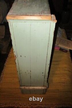 Antique Primitive Shelf Hanging or Stand OLD Original CHIPPY Green & Cream Paint