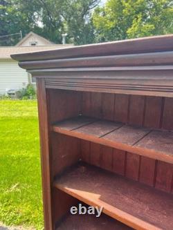 Antique Primitive Style Bookshelf Display Bookcase Cabinet