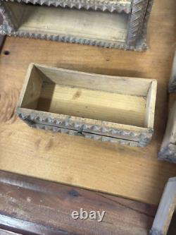 Antique Primitive Tramp Art Hanging Spice Cabinet Apothecary Collectors 1890