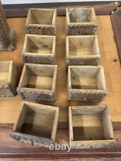 Antique Primitive Tramp Art Hanging Spice Cabinet Apothecary Collectors 1890