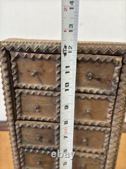 Antique Primitive Tramp Art Hanging Spice Cabinet Apothecary Collectors 1890