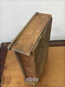 Antique Primitive Tramp Art Hanging Spice Cabinet Apothecary Collectors 1890