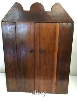 Antique Primitive Wall Mounted Corner Cabinet, 23 3/4 Tall x 11 1/4 Deep
