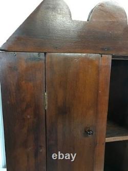 Antique Primitive Wall Mounted Corner Cabinet, 23 3/4 Tall x 11 1/4 Deep