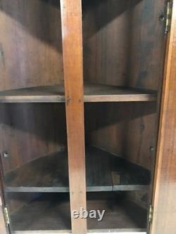 Antique Primitive Wall Mounted Corner Cabinet, 23 3/4 Tall x 11 1/4 Deep