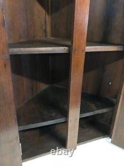 Antique Primitive Wall Mounted Corner Cabinet, 23 3/4 Tall x 11 1/4 Deep