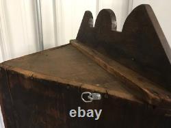 Antique Primitive Wall Mounted Corner Cabinet, 23 3/4 Tall x 11 1/4 Deep