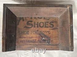 Antique Primitive Wood Tramp Art Folk Art Medicine Cabinet Box Case Glass Door