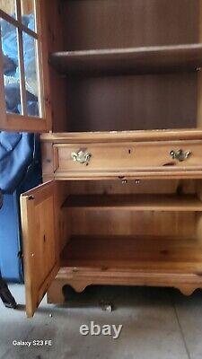 Antique Primitive country cupboard double door & drawer china cabinet 1880's