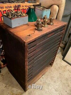 Antique Printers Type Cabinet. Printing press Flat file Parts cabinet
