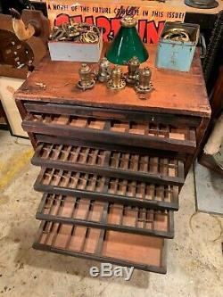 Antique Printers Type Cabinet. Printing press Flat file Parts cabinet