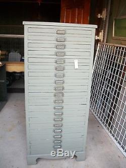 Antique Printers Type Chest Letterpress Cabinet