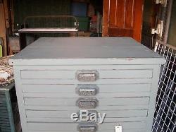 Antique Printers Type Chest Letterpress Cabinet