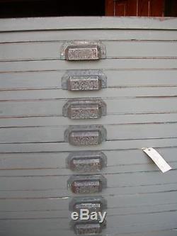 Antique Printers Type Chest Letterpress Cabinet