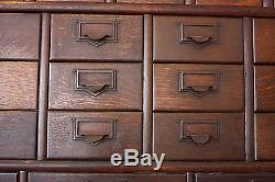Antique QS Oak Stacking Card Catalog/Apothecary Cabinet. Marked 1903