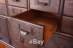 Antique QS Oak Stacking Card Catalog/Apothecary Cabinet. Marked 1903