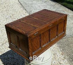 Antique Quarter Sawn Oak Fitted Silver or Religious Chest